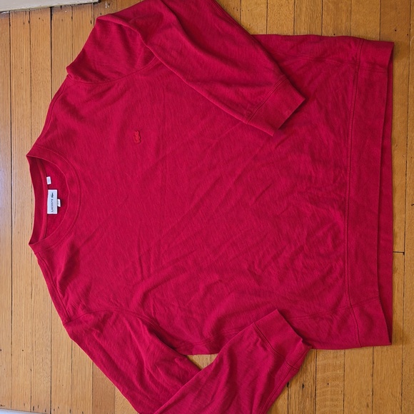 Lacoste, Light Cotton Crewneck Sweatshirt, Red, Embroidered Logo, Men's XXL - Picture 1 of 9